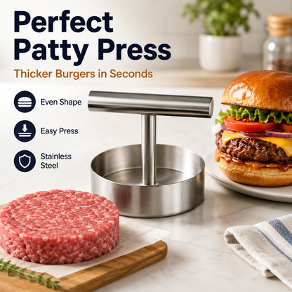 🍔 50% OFF Stainless Steel Burger Patty Press – Perfect Patties in Seconds 🔥