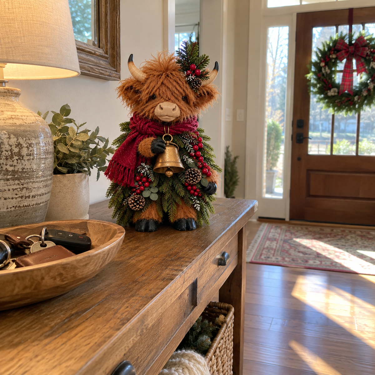 🐮 Christmas Highland Cow Decor 🎄 Cozy Farmhouse Holiday Accent