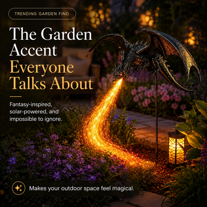 🐉 50% OFF 2027 Dragon’s Ember Solar Garden Light 🔥 Magical Halloween Outdoor Decor