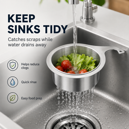🔥 48% OFF 304 Stainless Steel Hanging Sink Strainer Basket – Rinse, Drain & Prep With Ease