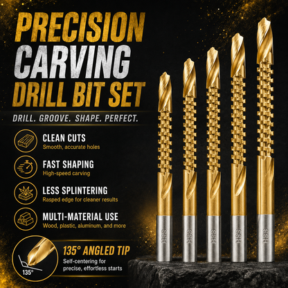🔥 50% OFF 6-Piece HSS Carving Drill Bit Set ⚡ Drill, Groove & Shape with Ease