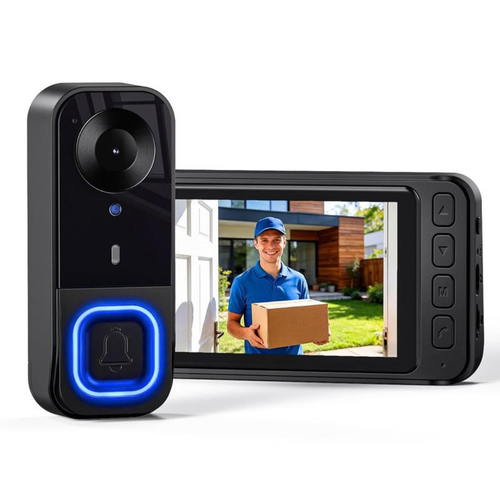 🔔 EntryView 1080P Video Doorbell with 4.3″ Indoor Screen — No App or Home Wi-Fi