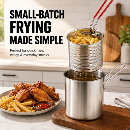 🔥 50% OFF Fry, Lift & Drain Stainless Steel Fryer Set 🍤