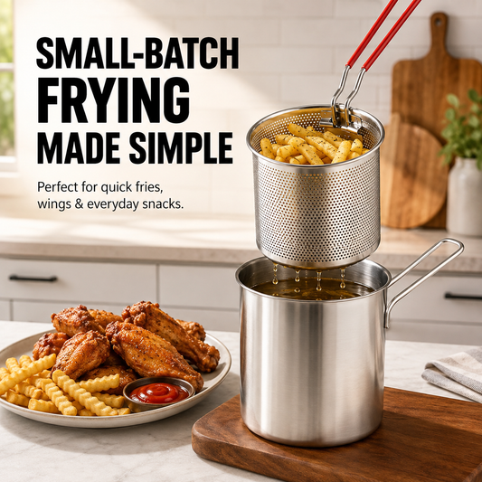 🔥 50% OFF Fry, Lift & Drain Stainless Steel Fryer Set 🍤