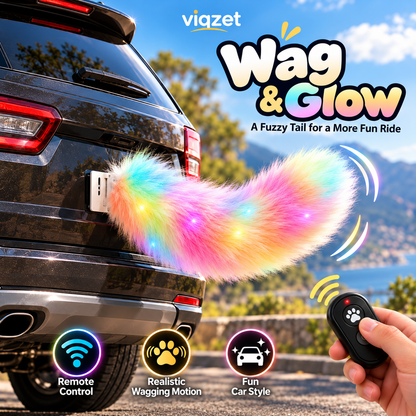🐾 Remote-Controlled LED Wagging Tail Light-Up Vehicle Decoration 🚗