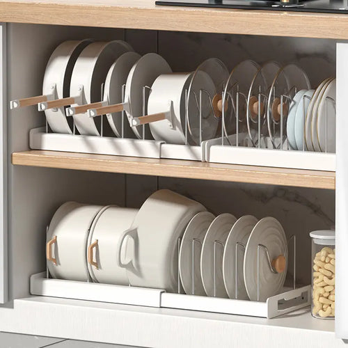 🔥 49% OFF Expandable Pot & Lid Organizer – Turn Cabinet Chaos Into Order