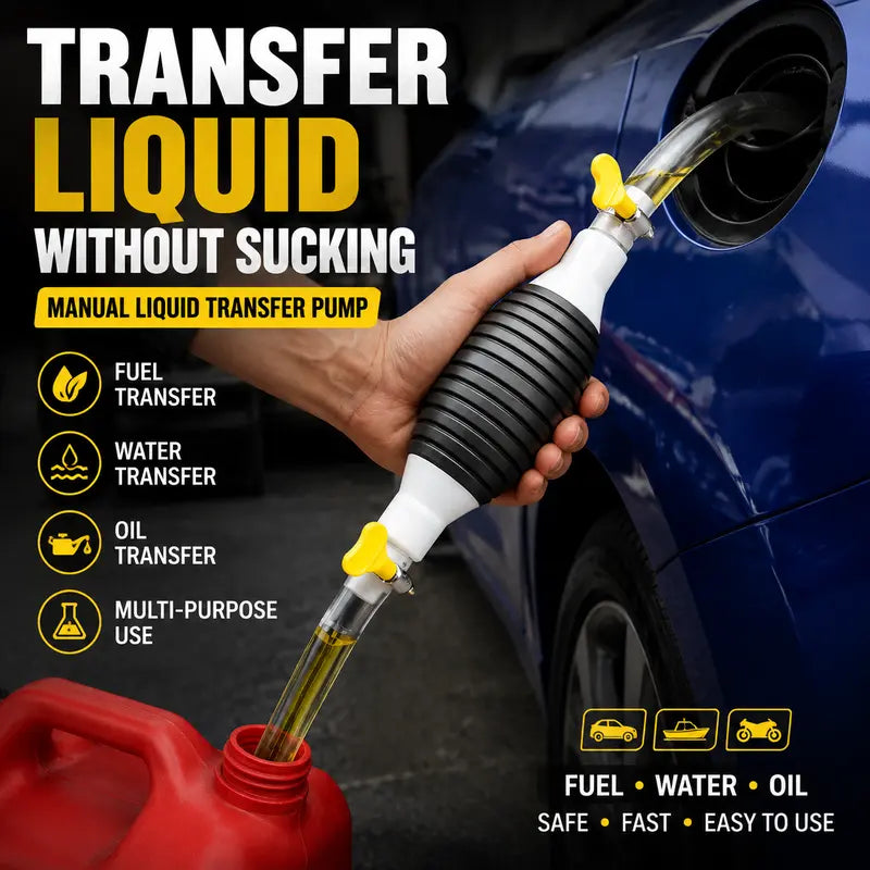 ⛽50% OFF Manual Siphon Pump Kit with 1M Hose, Rubber Pump Bulb & 2 Hose Clamps, Liquid Transfer Pump for Fuel Water Oil, Car Boat Motorcycle