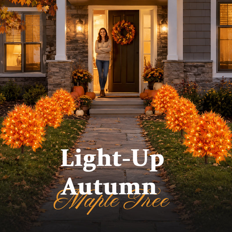 🍂Light-Up Autumn Maple Tree – LED Fall Tree Ornament（2pcs）
