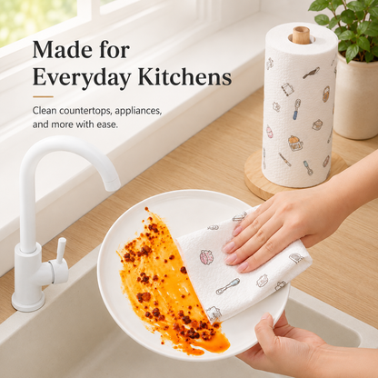 ✨ Save 50% Today 🏠 50PCS Kitchen Cleaning Cloth Roll – Tear, Wipe & Clean in Seconds