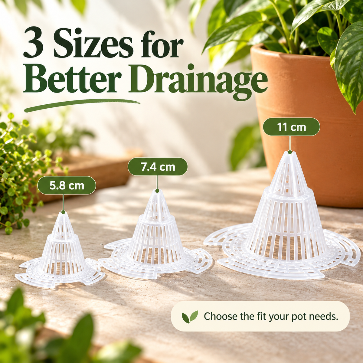 🌱 Raised 3D Plant Pot Drainage Mesh Pads – Non-Clogging Soil Retention Liners 🌿
