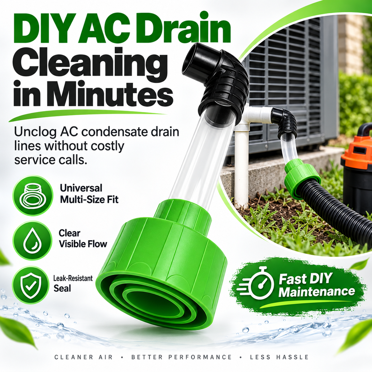 🔥 LAST CHANCE 49% OFF – AC Drain Line Cleaner Adapter for Fast DIY Maintenance
