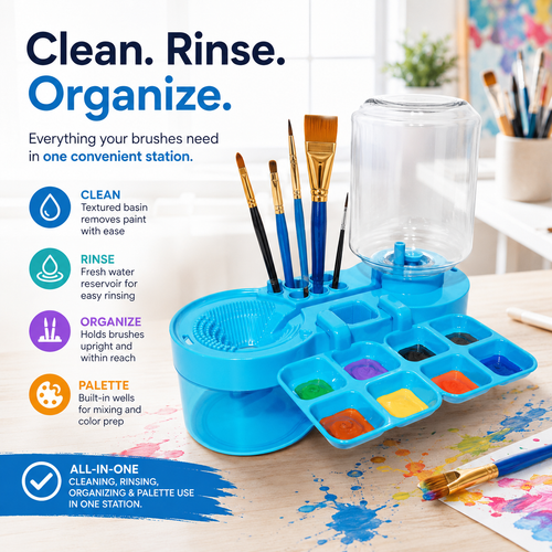 Automatic Water-Changing Brush Washer