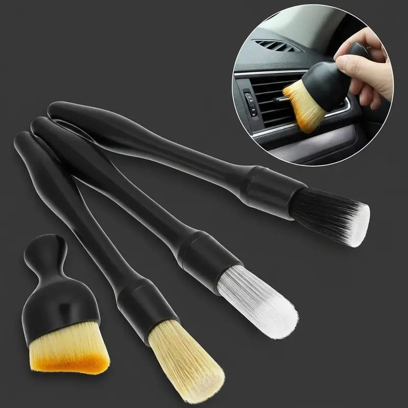 🔥 49% OFF Car Interior Cleaning Brush Set – 4 Detail Brushes for Dust & Tight Spaces