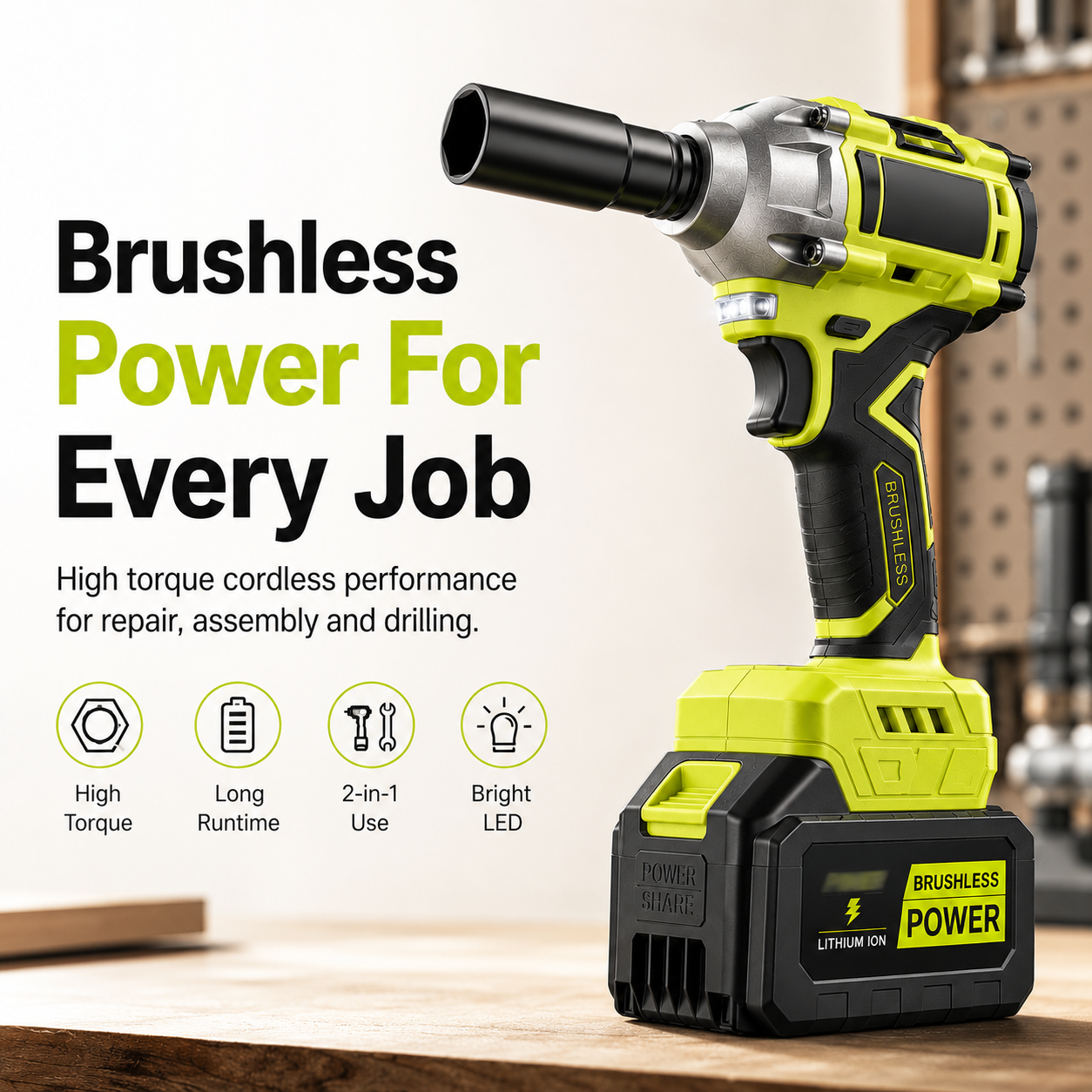 ⚡ 50% OFF Brushless Cordless Impact Wrench Kit – Power Through Tough Jobs 🔧