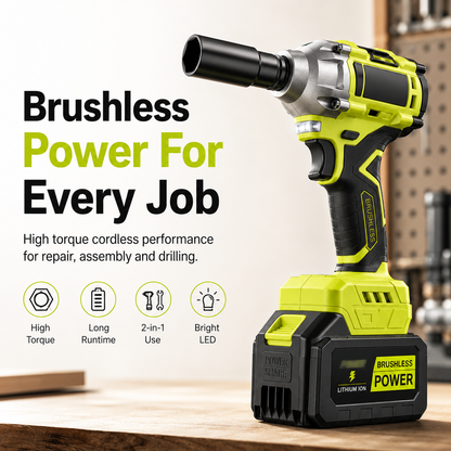 ⚡ 50% OFF Brushless Cordless Impact Wrench Kit – Power Through Tough Jobs 🔧