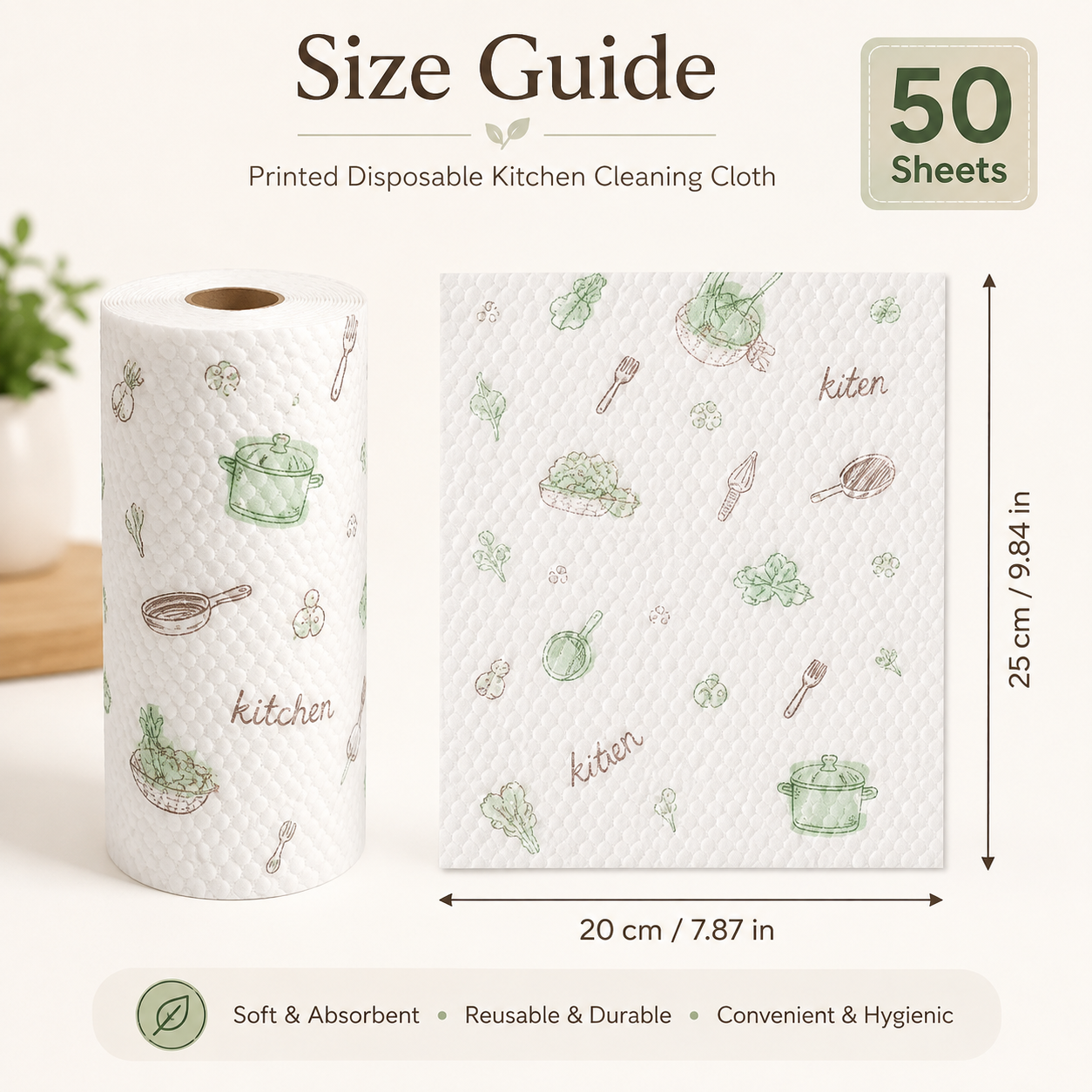 ✨ Save 50% Today 🏠 50PCS Kitchen Cleaning Cloth Roll – Tear, Wipe & Clean in Seconds