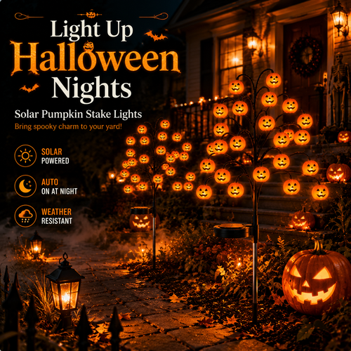 🎃 Solar Pumpkin Tree Lights