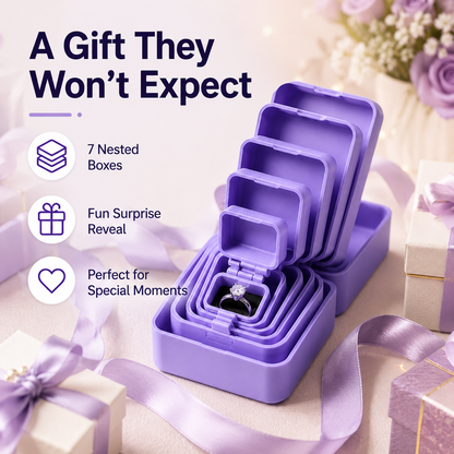 🎉 LIMITED 50% OFF 7-Layer Gift Reveal Box 😂 Perfect for Rings & Tiny Surprises