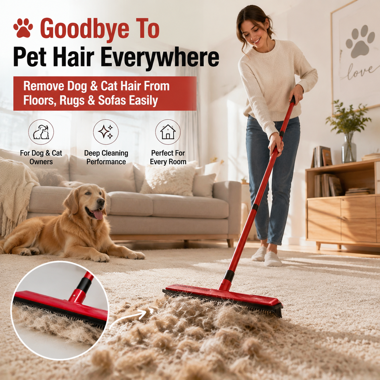 Long Handle Pet Hair Remover