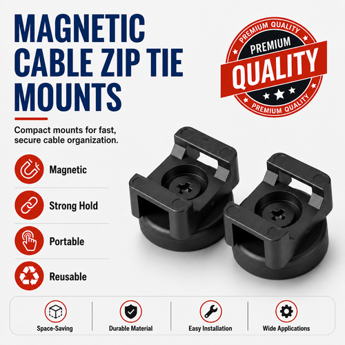 🧲 50% OFF Magnetic Cable Tie Mounts 🔧 Strong Hold, Easy Cable Management