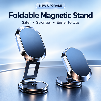 🔥 50% OFF Aluminum Alloy Magnetic Car Phone Mount – 360° Rotatable & Foldable
