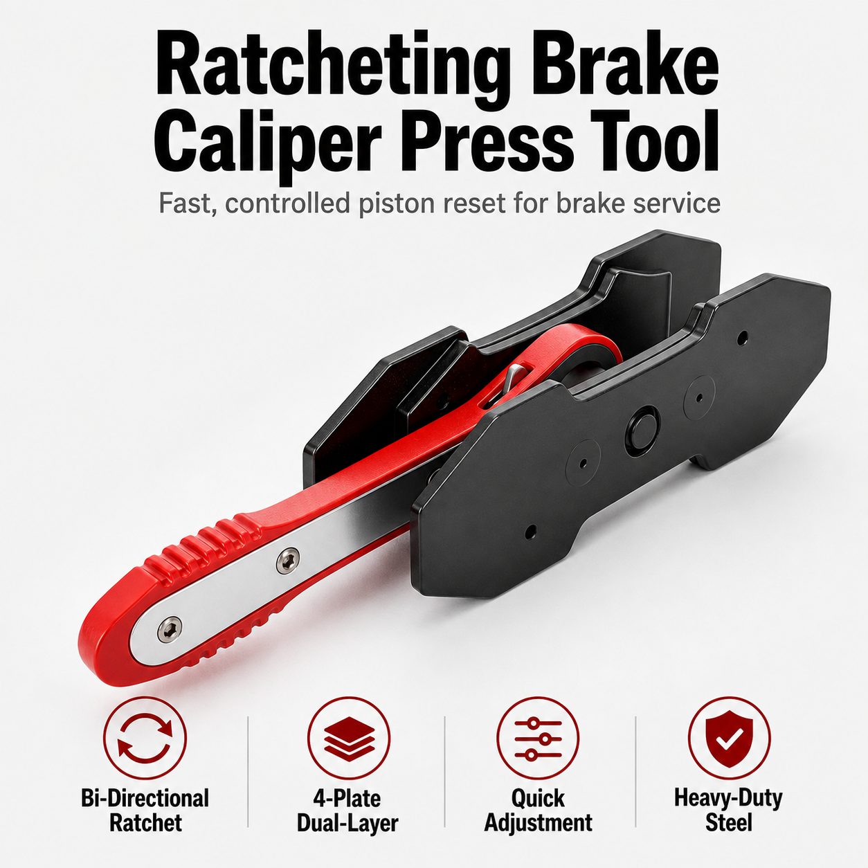 🔧  49% OFF-Ratcheting Brake Caliper Press Tool – 4-Plate Piston Spreader