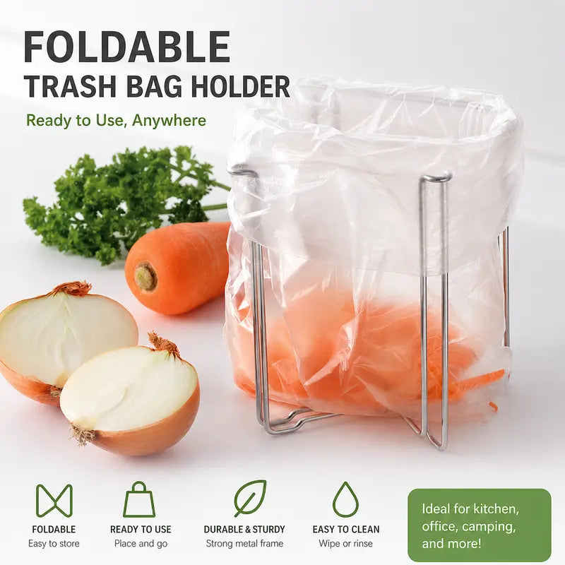 ♻️ 50% OFF 2PCS Foldable Trash Bag Holder – Instant Countertop Cleanup Without a Bulky Bin