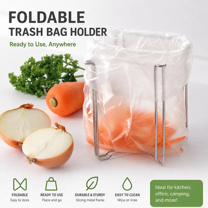 ♻️ 50% OFF 2PCS Foldable Trash Bag Holder – Instant Countertop Cleanup Without a Bulky Bin