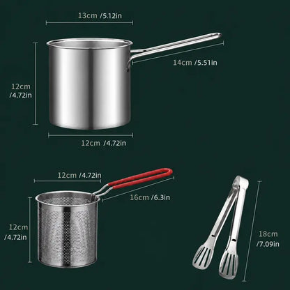 🔥 50% OFF Fry, Lift & Drain Stainless Steel Fryer Set 🍤
