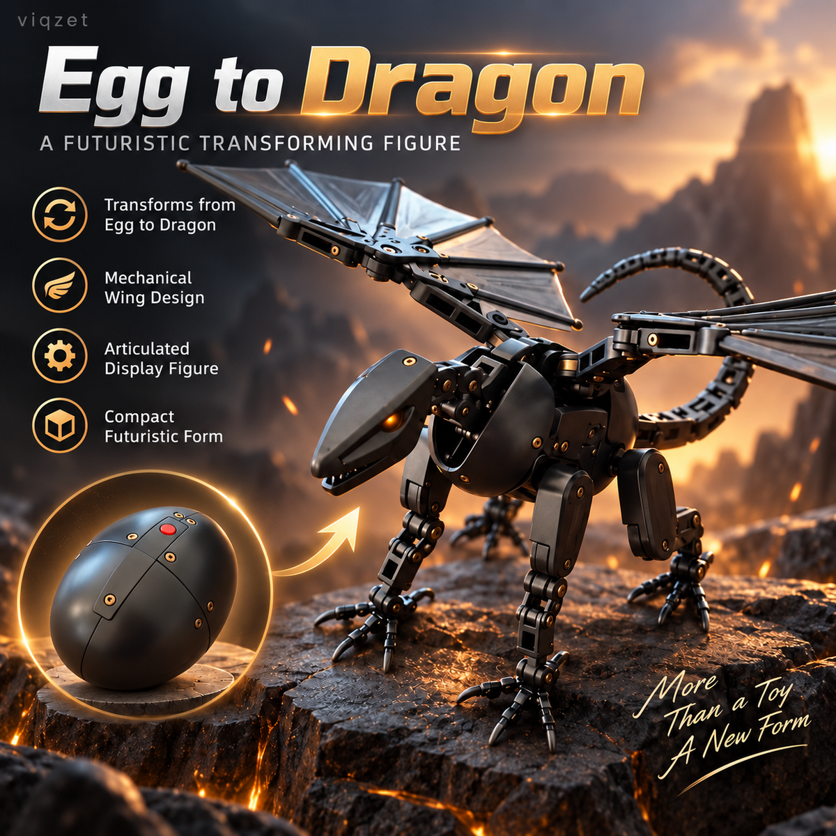 🔥HOT SALE🥚🐉 DragonMorph – Egg to Dragon Transforming Mechanical Toy