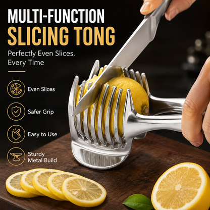 🔥 50% OFF Multi-Function Slicing Tong – Perfectly Even Slices in Seconds 🍅