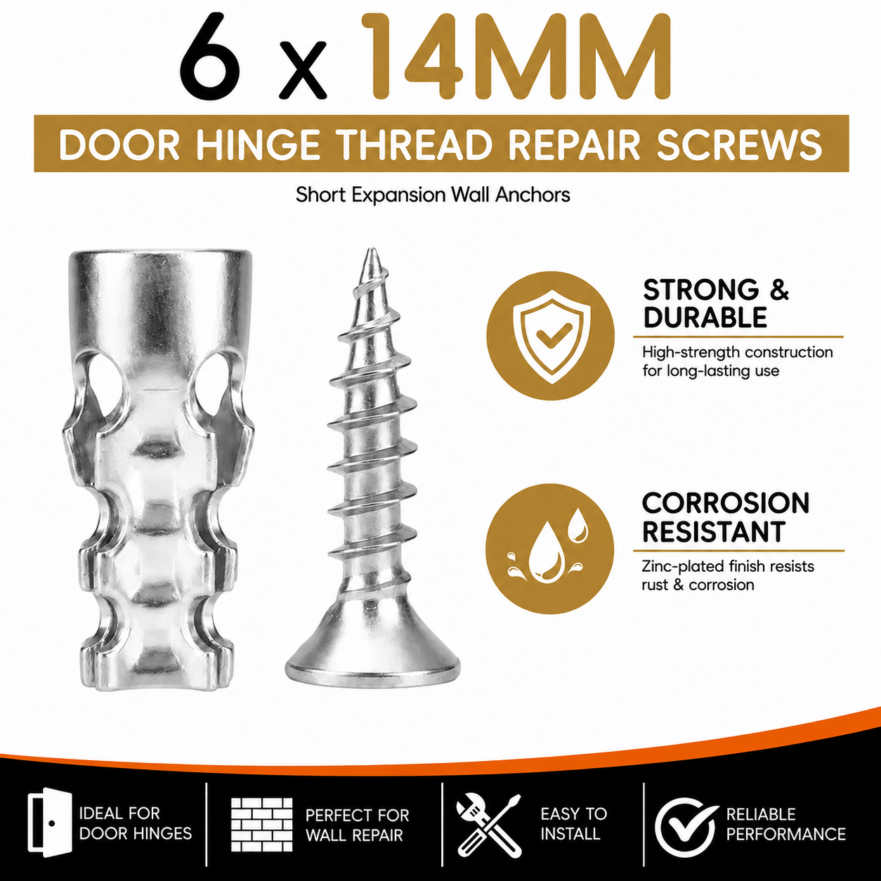 🔥49% OFF🔩 Fix Loose Hinges Fast – Door Hinge Repair Screw Kit