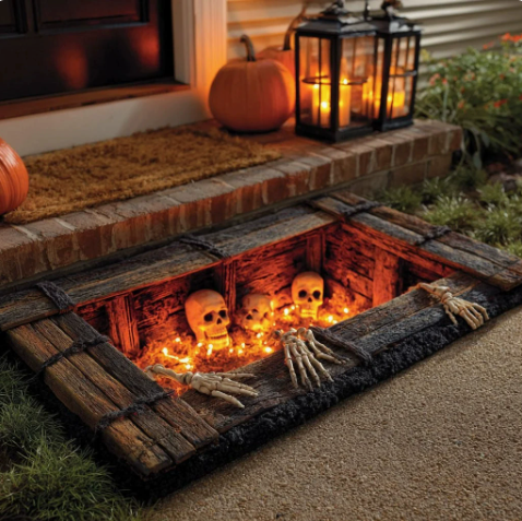 🎃 Halloween Plush Doormat – Soft Crystal Velvet Entryway Mat, Non-Slip Front Door Rug for Festive Home Decor