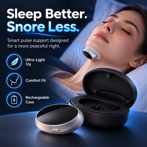 😴 Smart Under-Chin Snore Support Device – Ultra-Light Comfort for a Quieter Night