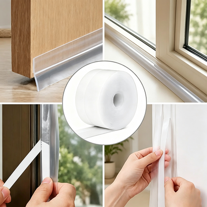 🔥 50% OFF 2 Pack-Transparent Door & Window Sealing Strip 🏠 Helps Block Drafts, Dust & Bugs