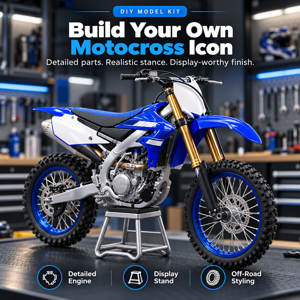 🏍️ 1:6 DIY Motocross Bike Model Kit – Build Your Own Off-Road Legend