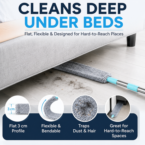 🔥49% OFF Flexible Flat Microfiber Duster – 3CM Slim Reach Cleaner
