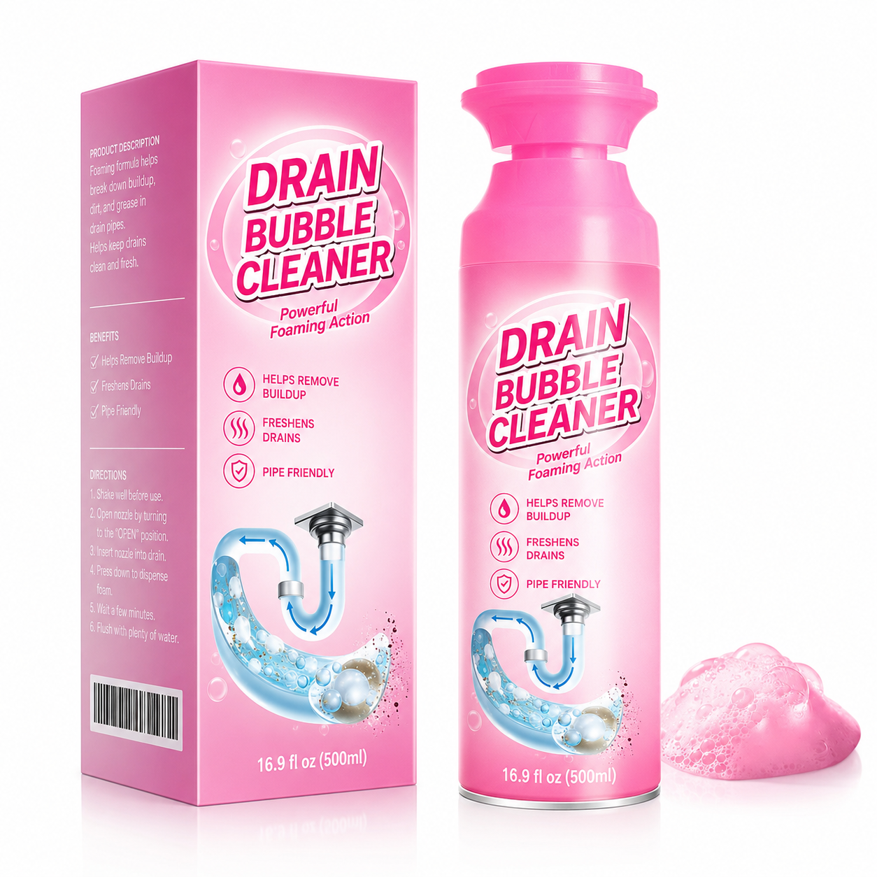 🫧 49% OFF Foaming Drain Bubble Cleaner ✨ Helps Clear Buildup & Freshen Smelly Drains