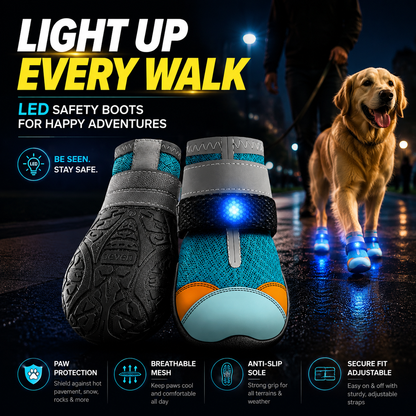 LED Light-Up Dog Boots