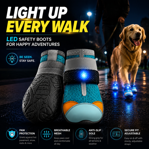 LED Light-Up Dog Boots