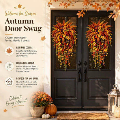 🍂 50% OFF Autumn Harvest Door Swag 🌼 Bring Warm Fall Color Home