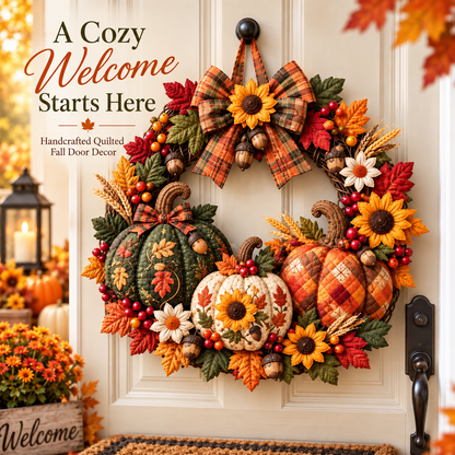 ⏰ LIMITED-TIME 49%OFF⏰🏡 Personalized Custom Die-Cut Quilted Fabric Door Hanger for Entryway & Porch 🎀