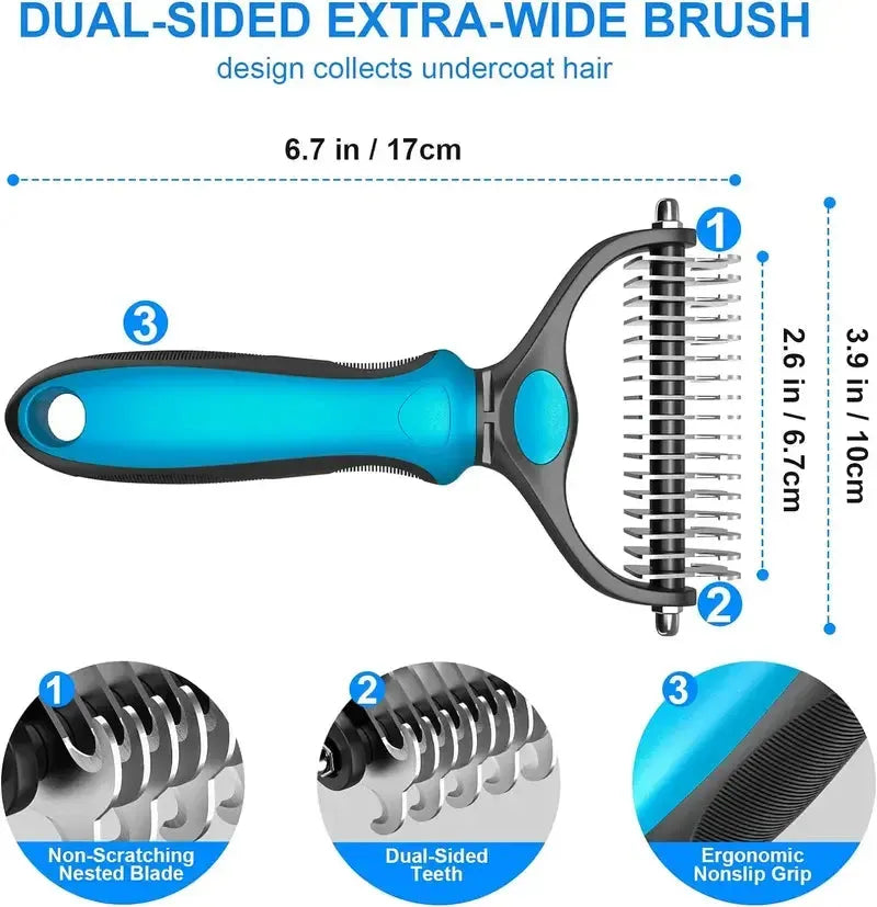 🐾 50% OFF Pet Grooming & Deshedding Brush – Gentle Loose Hair Removal for Easy Everyday Grooming