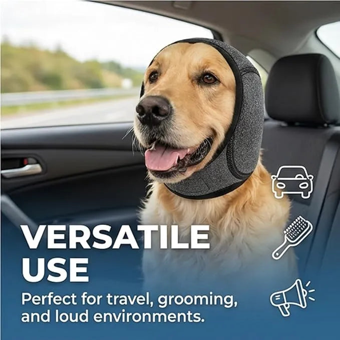 🐶 Dog Noise-Reducing Ear Wrap – Help Make Fireworks, Thunder & Grooming Less Overwhelming 🔇