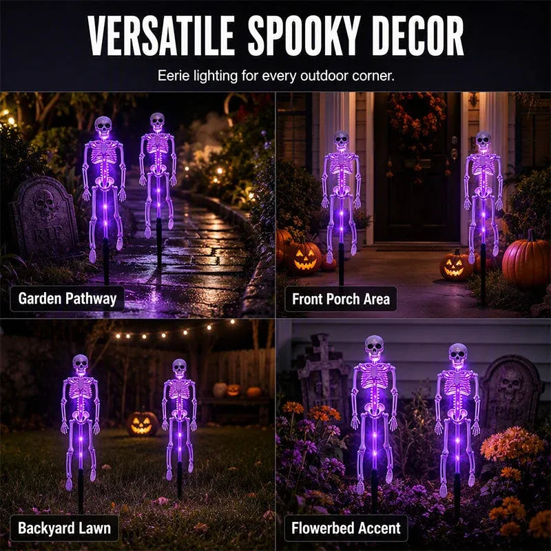 🎃 LIMITED TIME 50% OFF 🦴 Halloween Skeleton Solar Lights ✨ Create A Spooky Glow For Your Yard Tonight