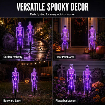 🎃 LIMITED TIME 50% OFF 🦴 Halloween Skeleton Solar Lights ✨ Create A Spooky Glow For Your Yard Tonight