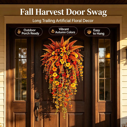 🔥 50% OFF 🍂 UV-Resistant Hanging Autumn Boston Fern – Lush, Realistic & Made for Outdoors
