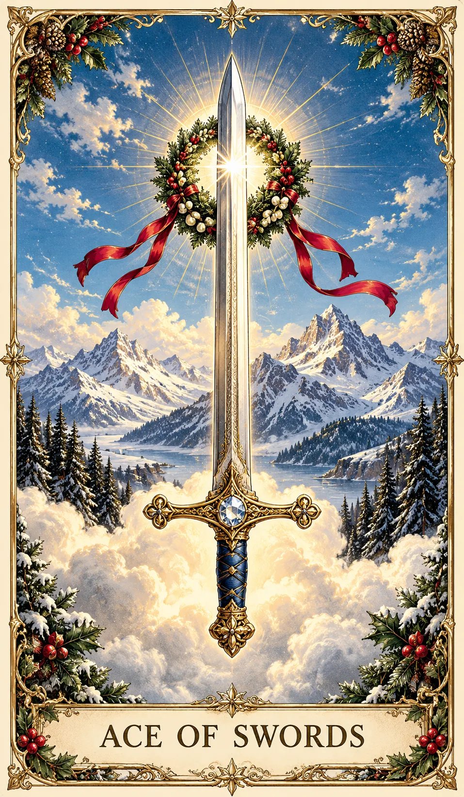 Last Day 49% OFF🎉-🔮  Complete 78-Card Christmas Holiday Tarot Deck with Guidebook & Gift Box 🎄