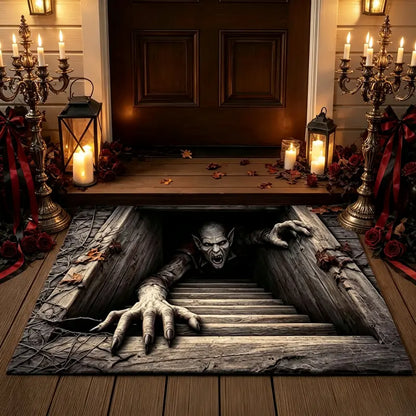 🎃 Festive 3D Visual Skull & Clown Horror Rug