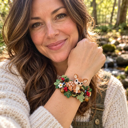 🔥Last Day 49% OFF - 🌿🧶 Woodland Wrist Friends™ – Handmade Crochet Animal Bracelet Collection
